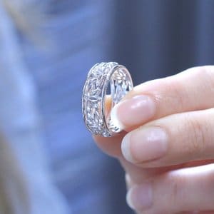 yoga meditation lotus wedding ring