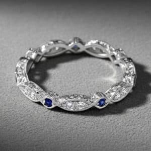 antique style ruby diamond wedding band engraved eternity ring orospot