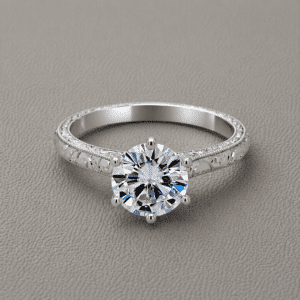 cathedral six prong diamond engagement ring with hand engraving and milgrain edges vintage style orospot