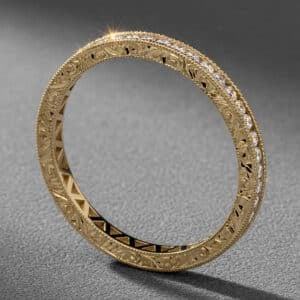 channel set antique diamond band 2mm