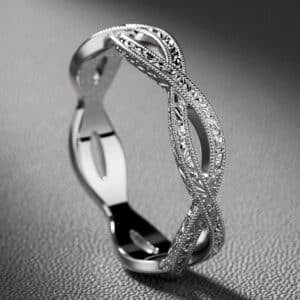 engraved infinity braided band vintage style intertwined wedding ring orospot