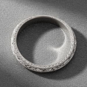 engraved knife edge band double milgrain scroll wedding ring orospot