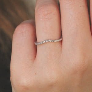 engraved skinny curved vintage wedding band OroSpot