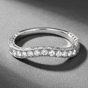 engraved vintage contour diamond enhancer band 2.7mm pave diamonds milgrain orospot