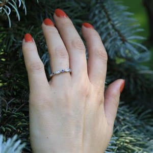 hand carved diamond eternity band with sapphires OroSpot