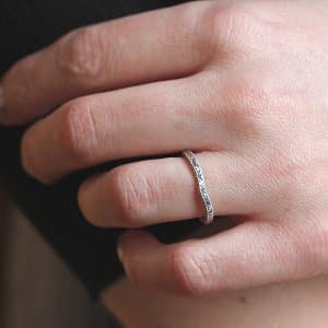 hand engraved contour wedding band