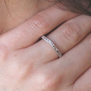 hand etched curved ring OroSpot