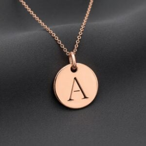 Initial Gold Disc Pendant