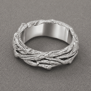 nature inspired mens wedding ring bark texture 7mm band organic style gold ring orospot