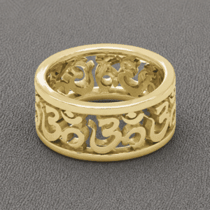 aum symbol mens wedding ring 14k gold polished band engraved symbols eternity ring orospot