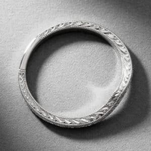 thin curved vintage band 1mm hand engraved contour ring orospot
