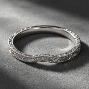 vintage contour ring enhancer 2mm engraved wedding band orospot