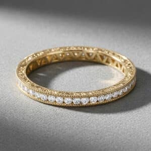 vintage diamond eternity ring 2mm channel set engraved band orospot