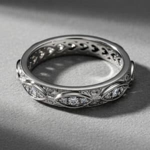 vintage hand engraved diamond band 3.7mm marquise eternity ring orospot