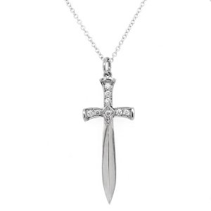 Diamond Sword Cross Pendant