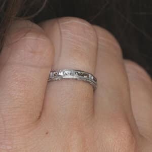 Antique inspired carved wedding band OroSpot