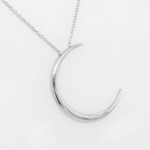 Crescent moon pendant necklace in solid gold by OroSpot
