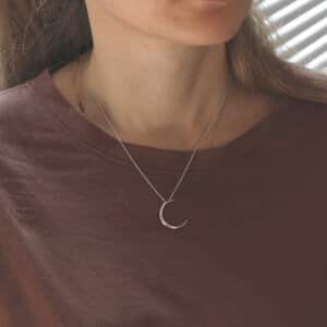 Delicate half moon necklace by OroSpot