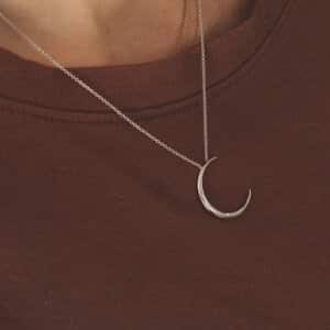 Half moon solid gold necklace by OroSpot