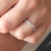 Scroll engraving weding band gold OroSpot