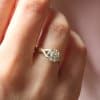 Vintage Inspired Engagement ring with Hearts and arrows Moissanite by OroSpot