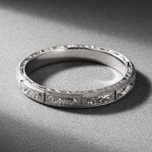 geometric art deco engraved band 2.6mm vintage hand engraved wedding ring orospot