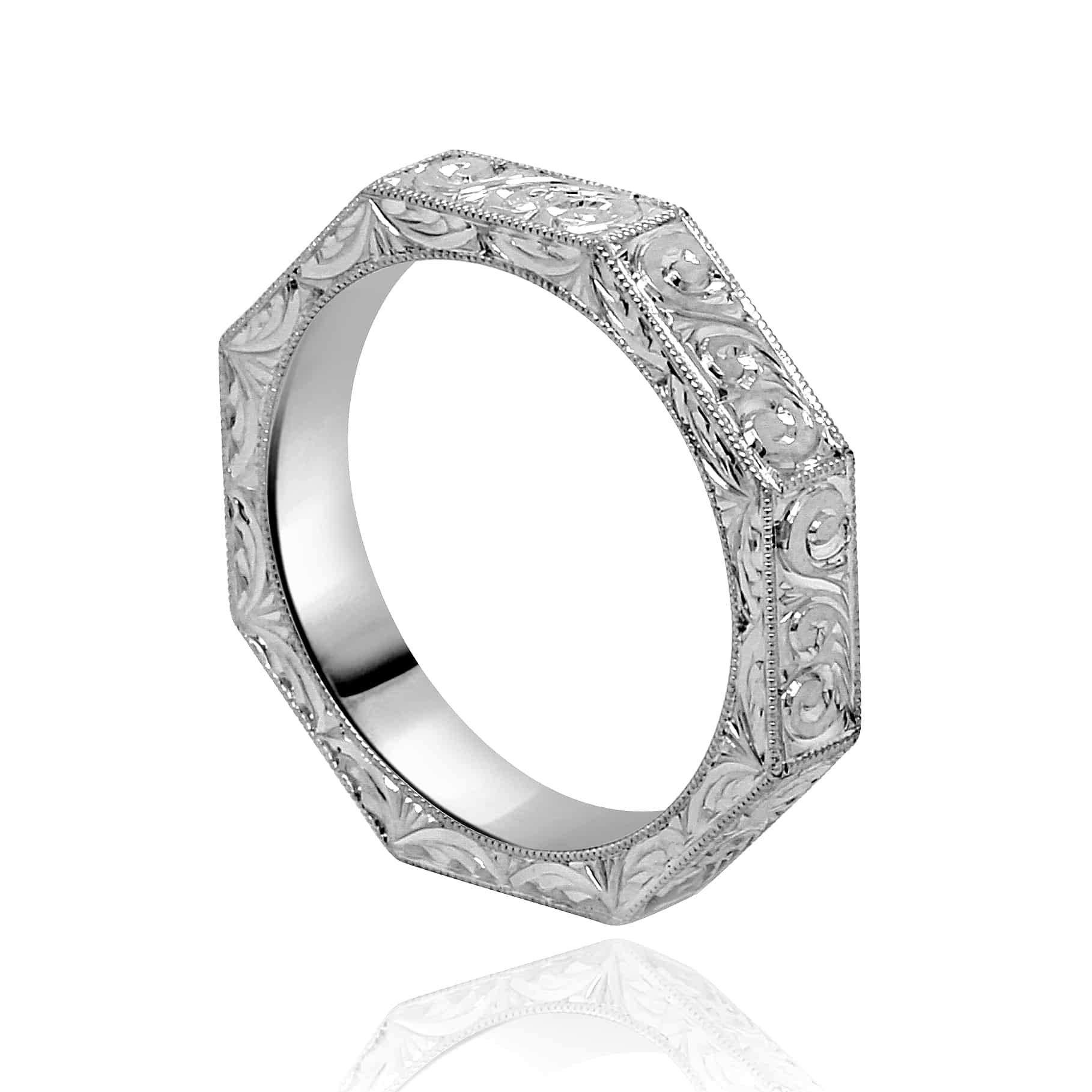 geometric mens vintage wedding ring