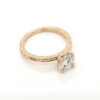 Hand carved, filigree engagement ring with round 7.5mm Moissanite by OroSpot