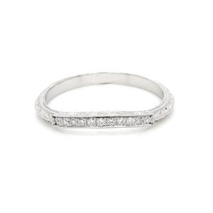 Vintage curved wedding band curved-diamond-pave-wedding-ring-OroSpot