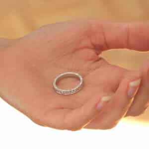 Vintage hand engraved diamond eternity ring by OroSpot