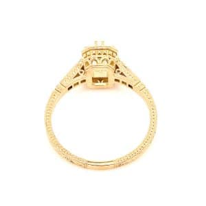 Art Deco vintage hand engraved ring setting by OroSpot