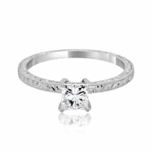 Budget engraved engagement ring