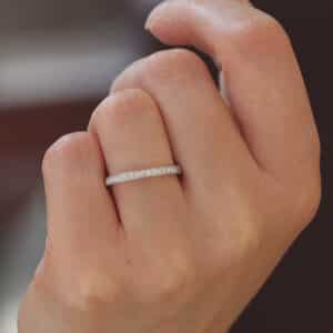 Vintage elegant diamond half way diamond wedding ring by OroSpot