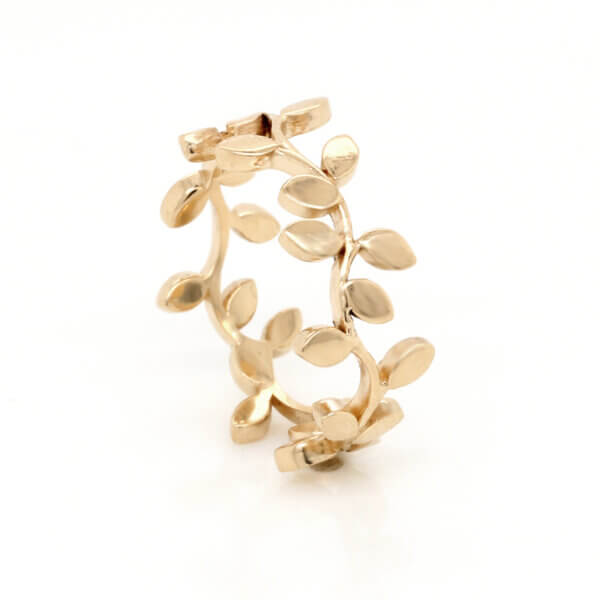 Vine leaves eternity band 14k gold by OroSpot