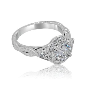 majestic hand carved diamond ring