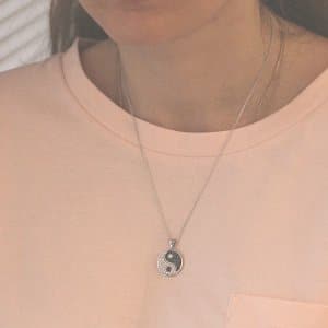 Diamond Taijitu Gold necklace by OroSpot