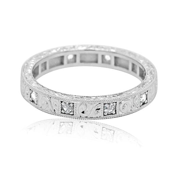 Rose cut diamond wedding band