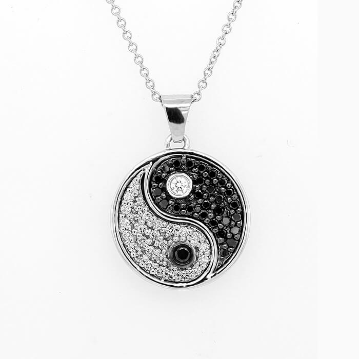 diamond yin yang pendant