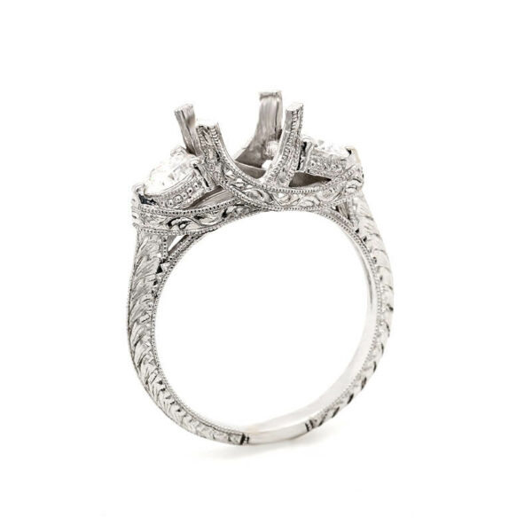 hand Engraved Antique Style Ring Mounting by OroSpot