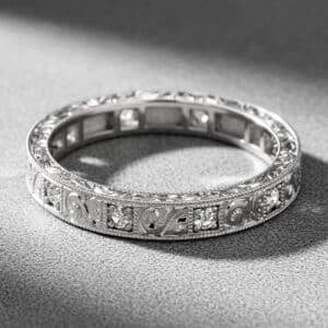rose cut diamond vintage band hand engraved eternity ring orospot