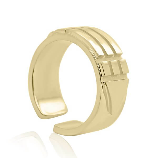 Atlantean sacred gold wedding band