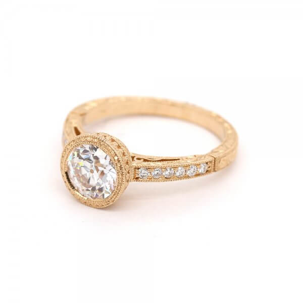 Hand Carved Diamond Ring OroSpot