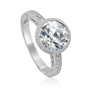 Unique hand carved diamond ring