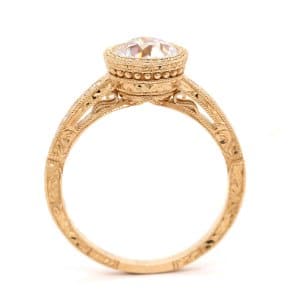 Vintage Bezel Moissanite Diamond Ring