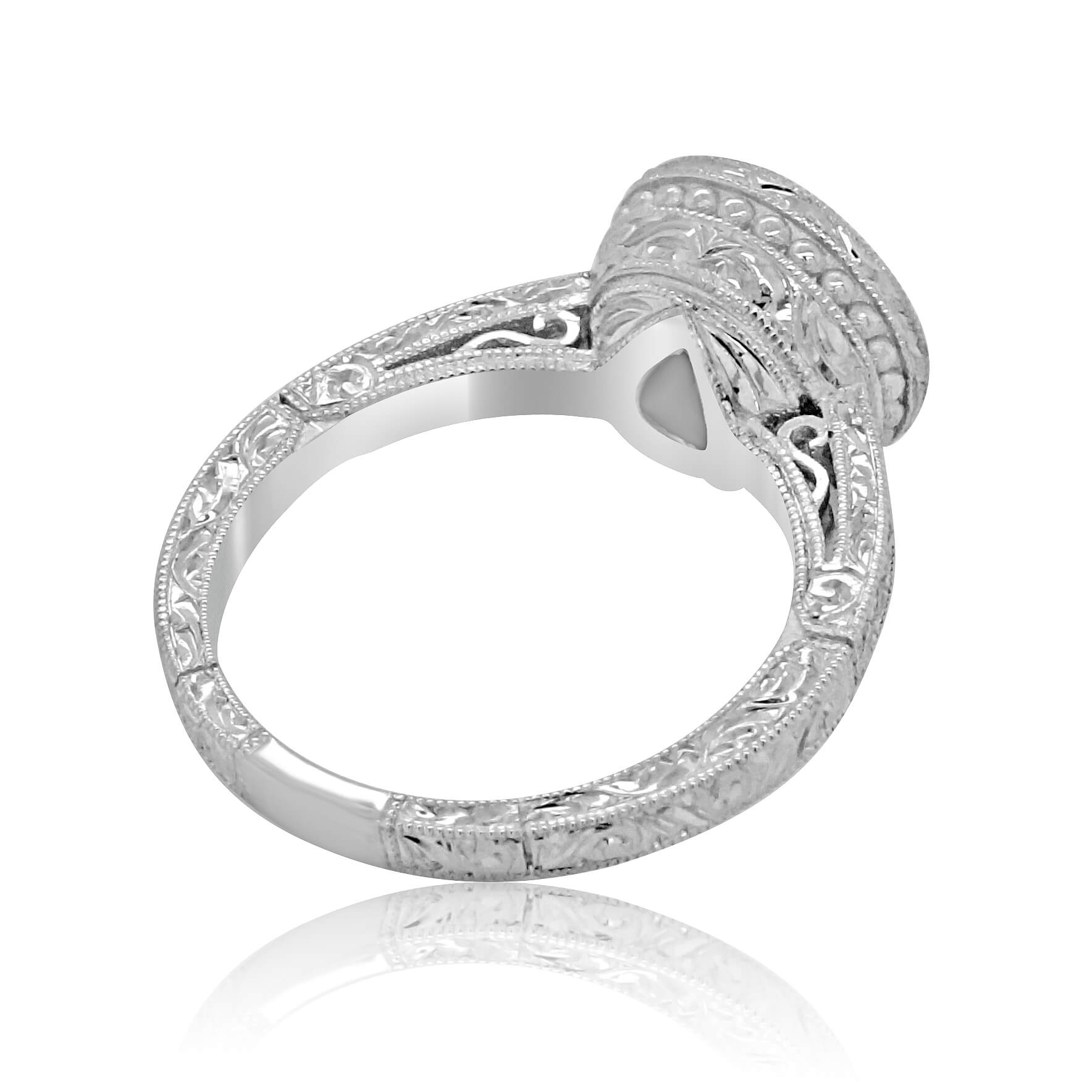 Vintage hand engraved engagement ring