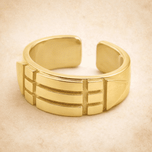 atlantean men's gold ring with ancient geometric atlantis pattern symbolizing balance protection and harmony handcrafted by orospot