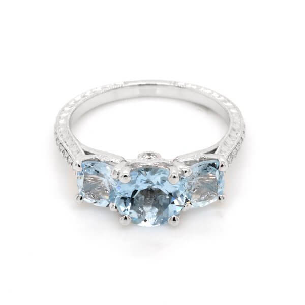 Aquamarine Antique Engagament Ring OroSpot