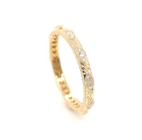 Art Deco Diamond Weddding Ring 2.4mm