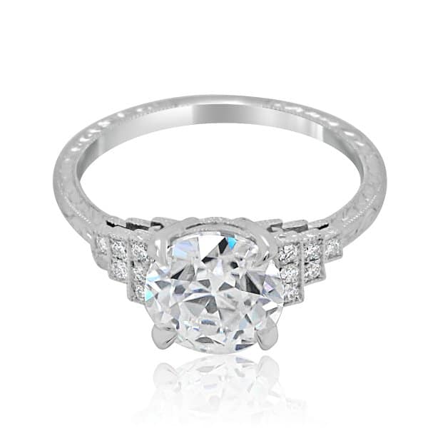 Art Deco Step Moissanite ring