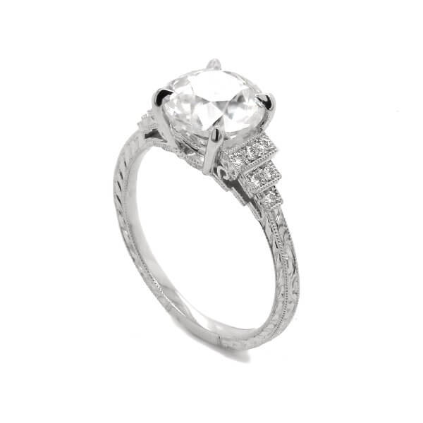 Stepped Shank Art Deco Diamond Ring OroSpot